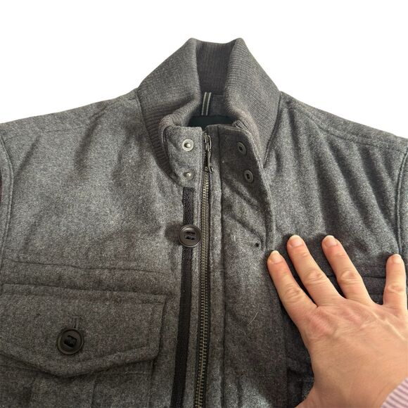 Banana Republic Vest Mens Medium Gray Full Zip Wool Blend Flap Pocket Outdoor - Picture 3 of 9